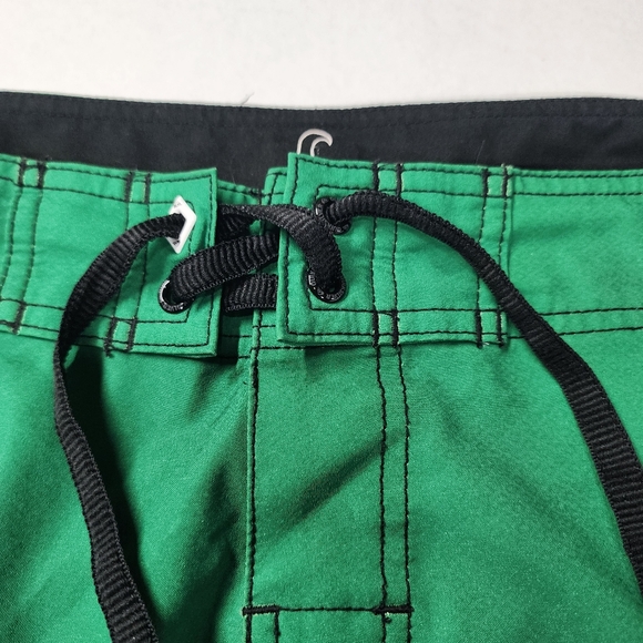 Quiksilver Eddie Aikau Green and Black Board Shorts Size 38 - Picture 2 of 8